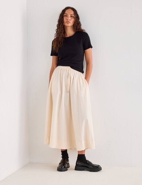 Mineral Felix Poplin Skirt, Chalk product photo