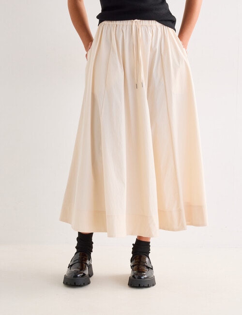 Mineral Felix Poplin Skirt, Chalk product photo View 04 L