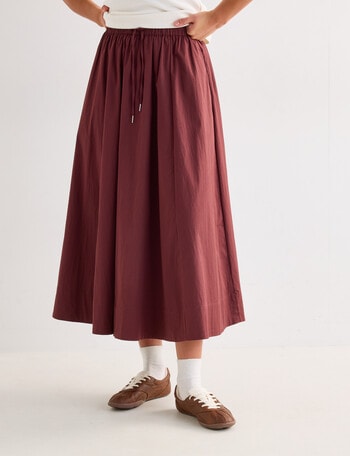 Mineral Felix Poplin Skirt, Pomegranate product photo