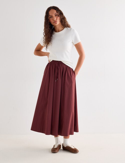 Mineral Felix Poplin Skirt, Pomegranate product photo View 03 L