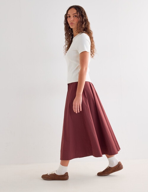 Mineral Felix Poplin Skirt, Pomegranate product photo View 05 L
