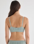 Honey Vegas Pointelle Scallop Crop Bra, Sage, 6-16 product photo View 02 S