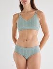 Honey Vegas Pointelle Scallop Boyleg Brief, Sage product photo View 03 S