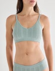 Honey Vegas Pointelle Scallop Crop Bra, Sage, 6-16 product photo