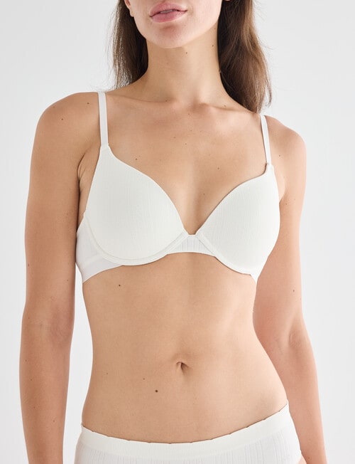 Honey Vegas Pointelle T-Shirt Bra, Cream, A-C product photo