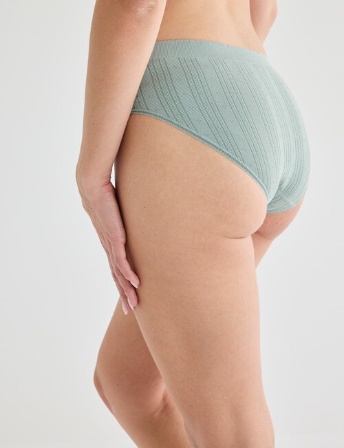 Honey Vegas Pointelle Scallop Boyleg Brief, Sage product photo View 02 L