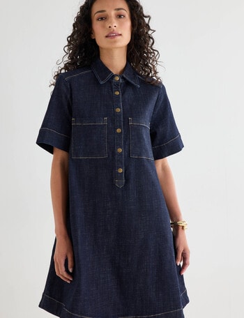 Denim Republic Denim A Line Dress, Indigo product photo