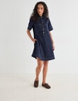 Denim Republic Denim A Line Dress, Indigo product photo View 03 S