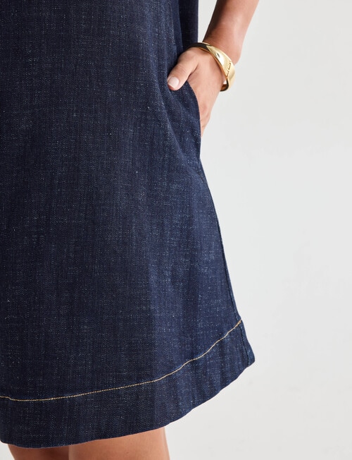 Denim Republic Denim A Line Dress, Indigo product photo View 05 L