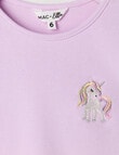 Mac & Ellie Embroidered Unicorn Long Sleeve Rib Tee, Lavender product photo View 02 S