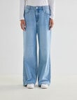 Denim Republic Relaxed Wide Leg Jean, Blue Dusk product photo