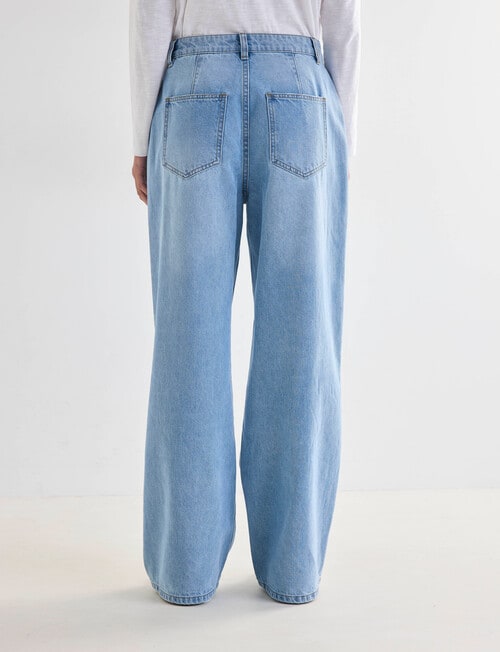 Denim Republic Relaxed Wide Leg Jean, Blue Dusk product photo View 02 L
