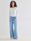 Denim Republic Relaxed Wide Leg Jean, Blue Dusk product photo View 03 S