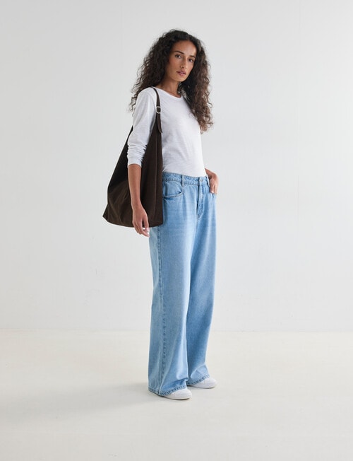 Denim Republic Relaxed Wide Leg Jean, Blue Dusk product photo View 06 L