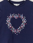 Mac & Ellie Floral Heart Long Sleeve Tee, Navy product photo View 02 S