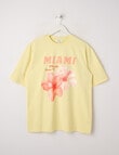 Switch Hibiscus Short Sleeve Oversized Tee, Lemon product photo
