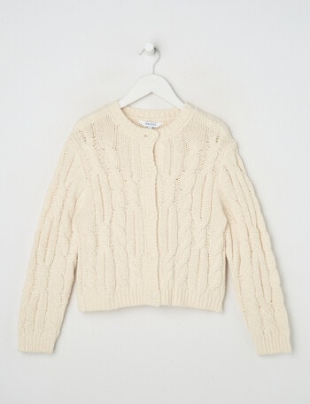 Switch Cable Cardigan, Cream product photo