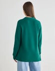 Zest Ribbed Collared Sweater, Evergreen product photo View 02 S