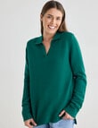Zest Ribbed Collared Sweater, Evergreen product photo View 05 S