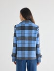 Whistle Check Pea Coat, Marina Blue product photo View 02 S