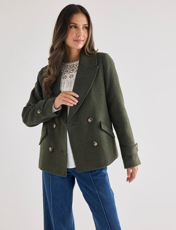 Whistle Pea Coat, Olive product photo