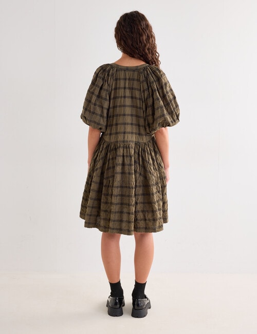 Mineral Niamh Dress, Winter Moss & Black Check product photo View 02 L