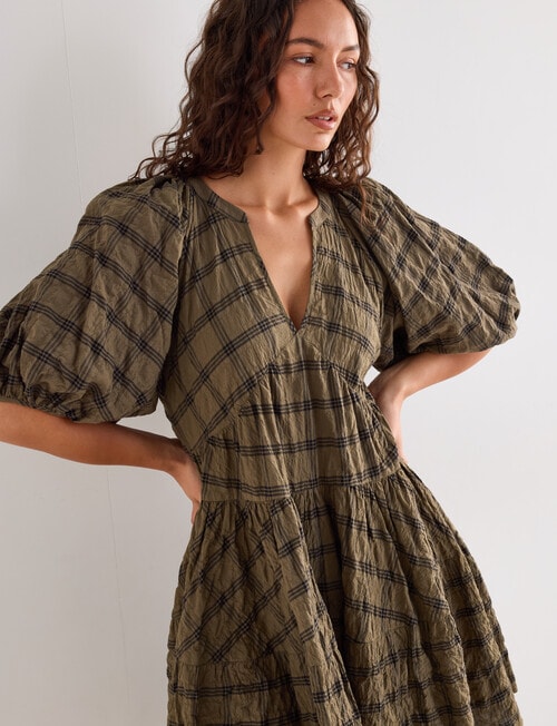 Mineral Niamh Dress, Winter Moss & Black Check product photo View 05 L