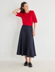 Jigsaw Fluted Skirt, Ink Chambray product photo