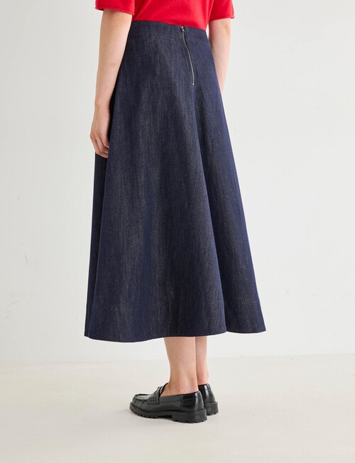 Jigsaw Fluted Skirt, Ink Chambray product photo View 02 L