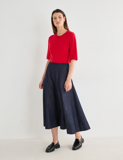 Jigsaw Fluted Skirt, Ink Chambray product photo View 03 L