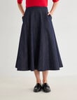 Jigsaw Fluted Skirt, Ink Chambray product photo View 04 S