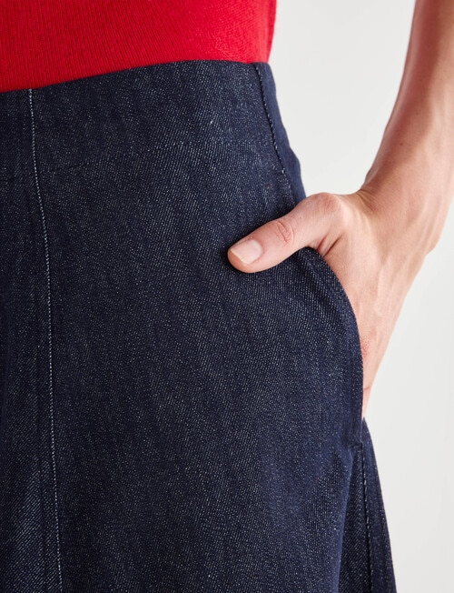Jigsaw Fluted Skirt, Ink Chambray product photo View 05 L