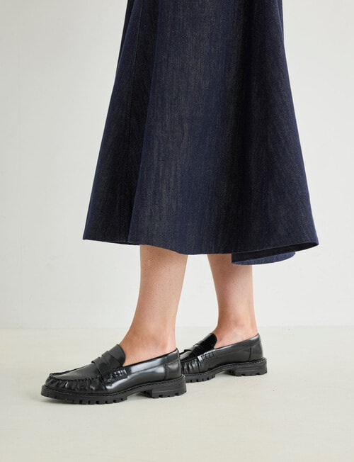 Jigsaw Fluted Skirt, Ink Chambray product photo View 06 L