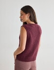 Zest Cable Knit Vest, Wine product photo View 02 S