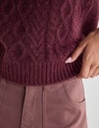 Zest Cable Knit Vest, Wine product photo View 06 S