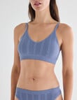 Honey Vegas Pointelle Scallop Crop Bra, Steel product photo