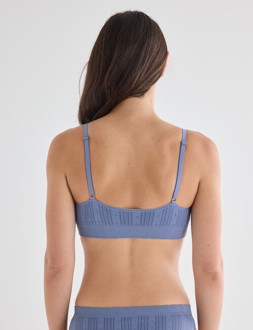 Honey Vegas Pointelle Scallop Crop Bra, Steel product photo View 02 L