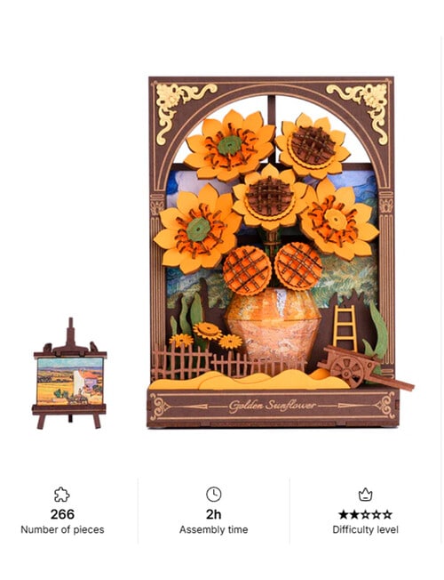 DIY Kits Rowood Wood Bloom Craft Golden Sunflower, TH002 product photo View 02 L