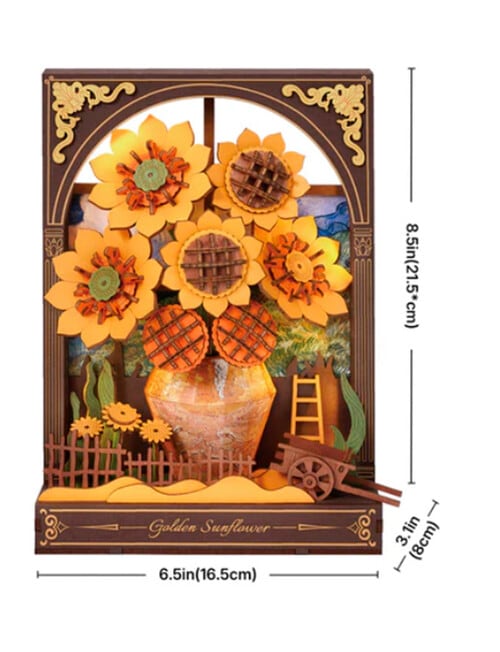 DIY Kits Rowood Wood Bloom Craft Golden Sunflower, TH002 product photo View 03 L