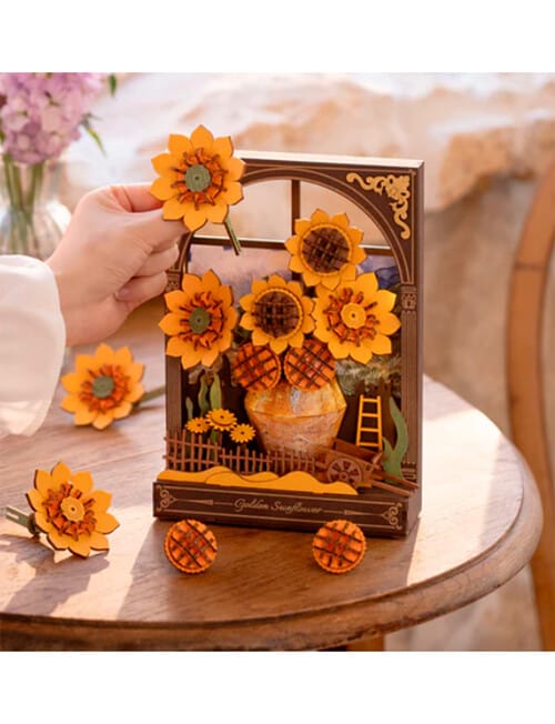 DIY Kits Rowood Wood Bloom Craft Golden Sunflower, TH002 product photo View 07 L