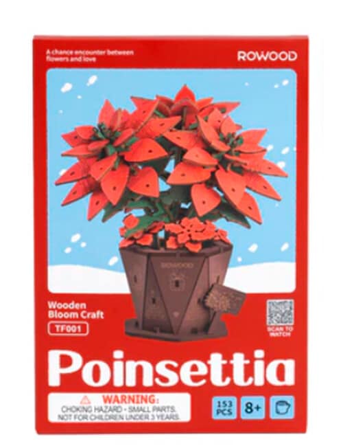 DIY Kits Rowood Wood Bloom Craft Poinsettia, TF001 product photo View 04 L