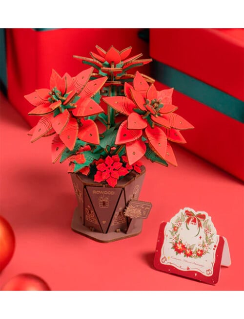 DIY Kits Rowood Wood Bloom Craft Poinsettia, TF001 product photo View 05 L