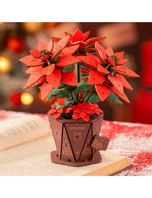 DIY Kits Rowood Wood Bloom Craft Poinsettia, TF001 product photo View 06 L