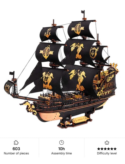 DIY Kits ROKR Scale Ship The Seahorse Barque, MCB02 product photo View 02 L