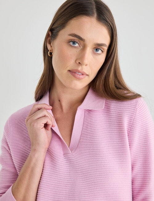 Zest Ribbed Collared Sweater, Orchid product photo View 04 L