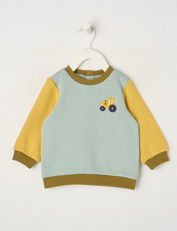Teeny Weeny Play Time Fleece Sweatshirt, Contrast Sleeve product photo