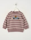 Teeny Weeny Play Time Stripe Fleece Sweatshirt, Chocolate product photo
