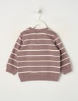 Teeny Weeny Play Time Stripe Fleece Sweatshirt, Chocolate product photo View 02 S
