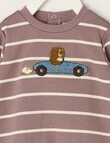 Teeny Weeny Play Time Stripe Fleece Sweatshirt, Chocolate product photo View 03 S