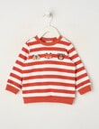 Teeny Weeny Play Time Stripe Fleece Sweatshirt, Burnt Orange product photo